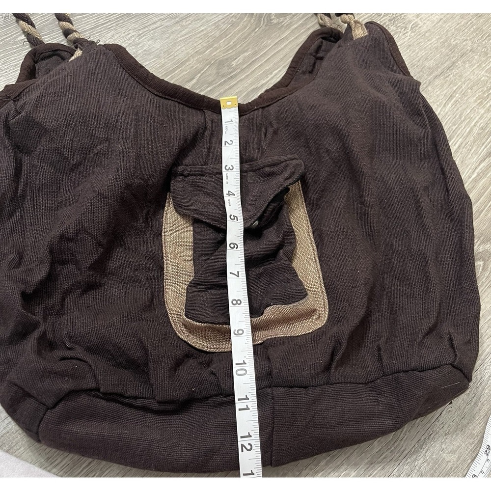 Earth Divas Cotton Brown Bag Boho Pockets - Picture 4 of 5